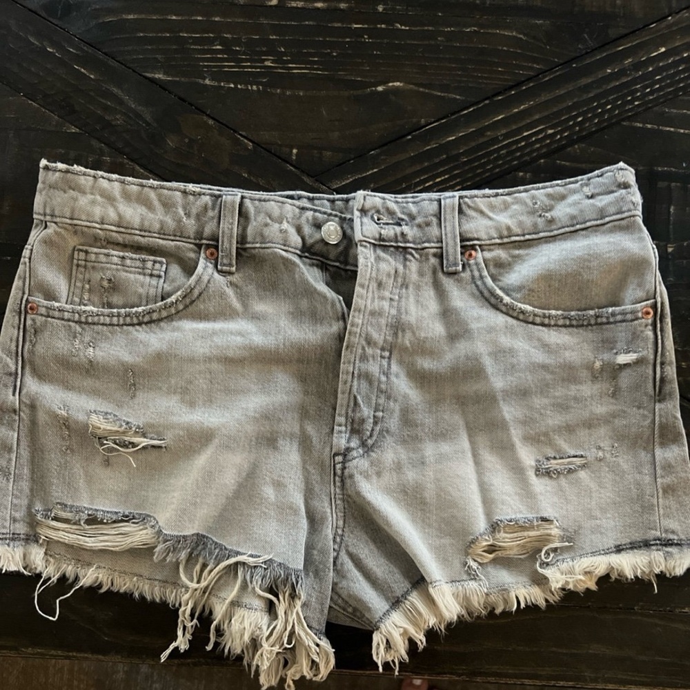 Zara Gray Denim Shorts